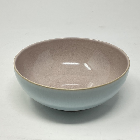 Denby Duets (retired) Stoneware Taupe & Blue Soup Cereal Bowl - Picture 3 of 6